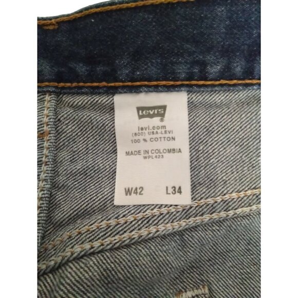 LEVI'S 501 XX Dark Wash Straight Leg Button Fly Jeans Sz 42x34 - Picture 7 of 9